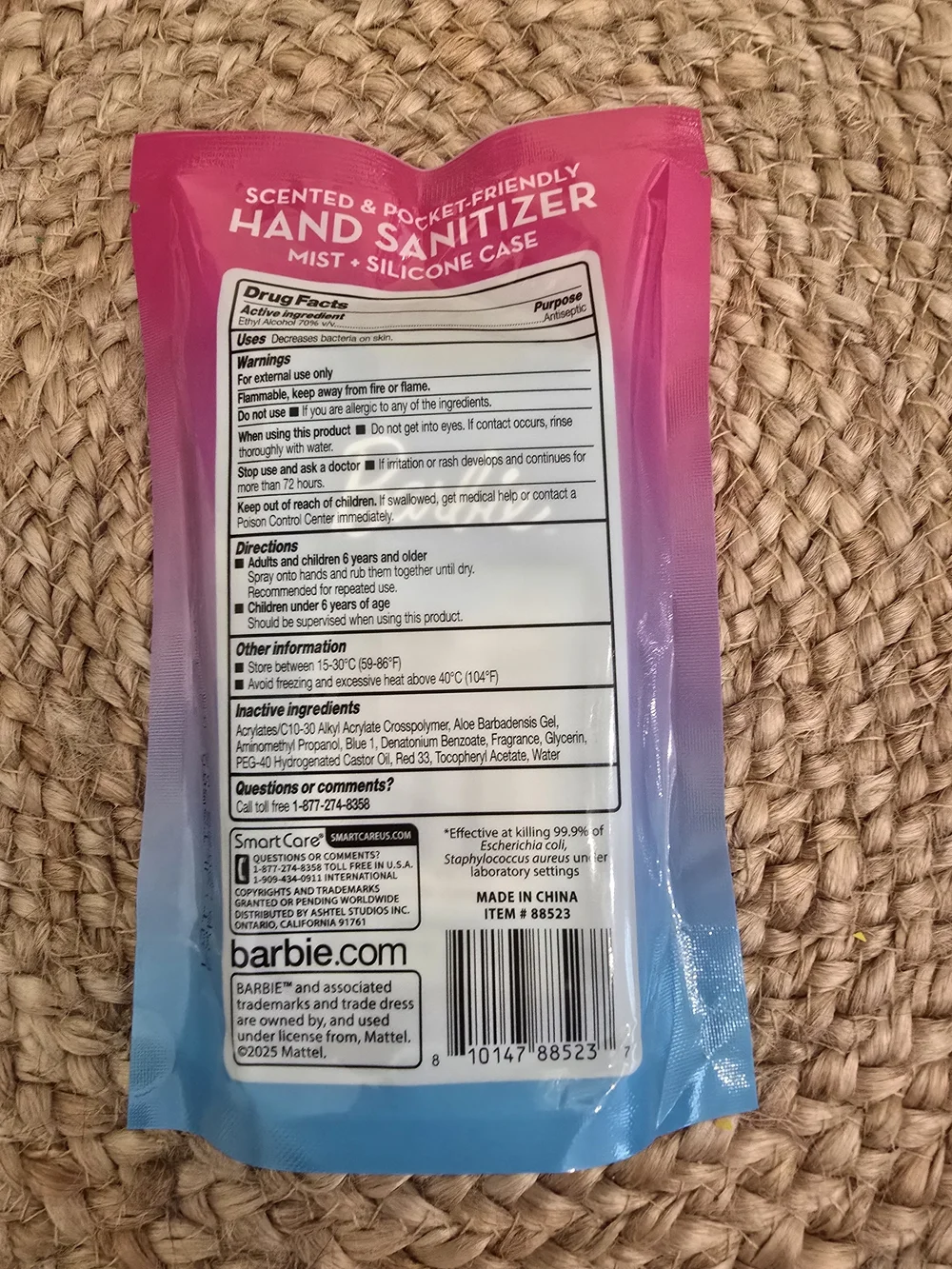 NWT Barbie Hand Sanitizer Mist And Silicone Case